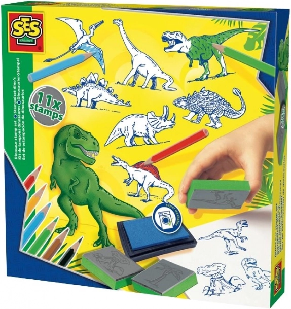 Kreativt sæt stempler dinosaurer