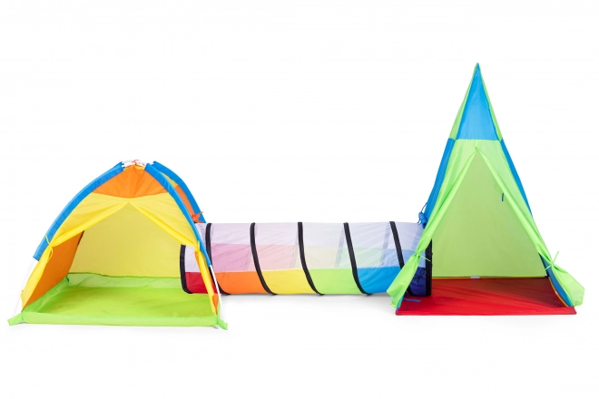 Børnetelt legeplads 3-i-1 iglo tipi tunnel IPLAY