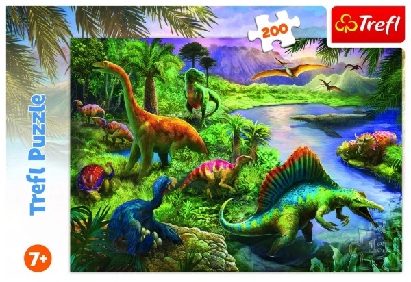 Puslespil Dinosaurer 200 brikker 48x34cm i æske 33x23x4cm