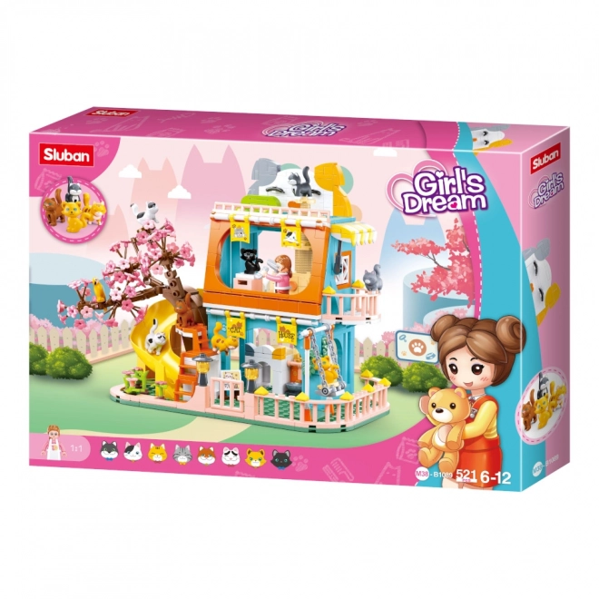 Sluban Girls Dream M38-B1089 Hus med ni katte