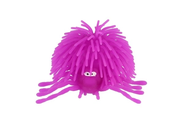 Antistress edderkop bold silikone 10 cm med lys 6 farver i pose 16 stk i boks