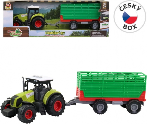 Traktor med aftagelig trailer med lys og lyd