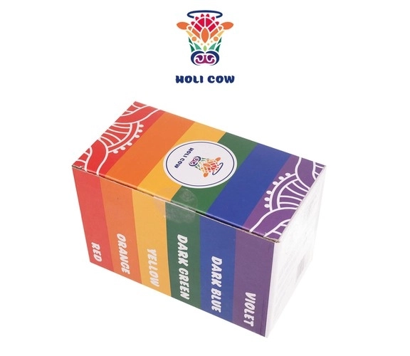 Farvet pulver Holi - 6 x 100 g