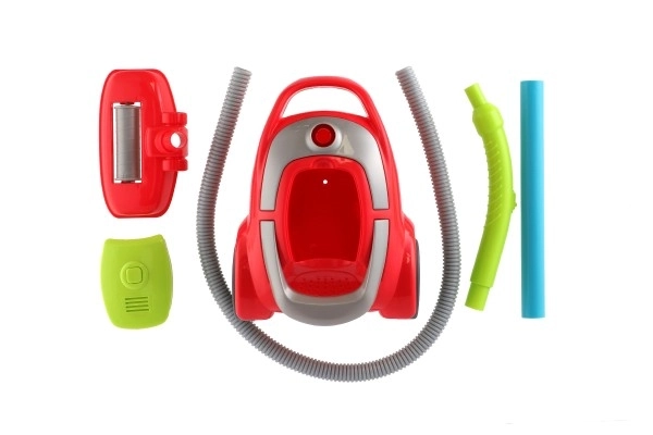Støvsuger plast 18x25cm med batteri og lyd i kasse 29x17x23cm 24m+