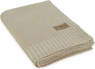 Babystrikket tæppe MoMi HUG beige