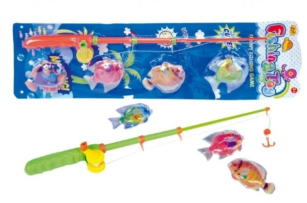 Magnetisk spil Fiskeri efter fisk - stang og 4 fisk
