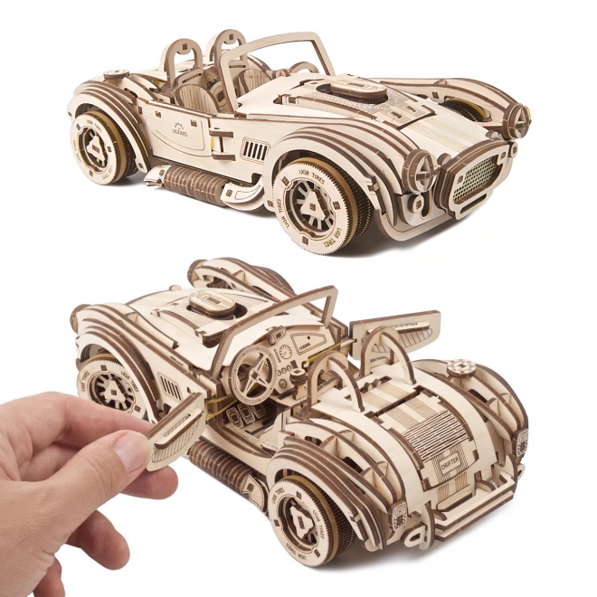 Ugears 3D træ mekanisk puslespil Drifting Racer Cobra