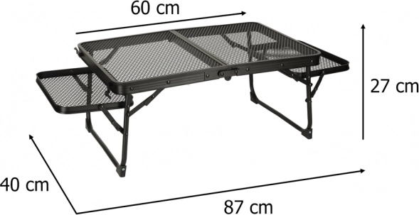 Sammenklappeligt campingbord med aluminiumskonstruktion