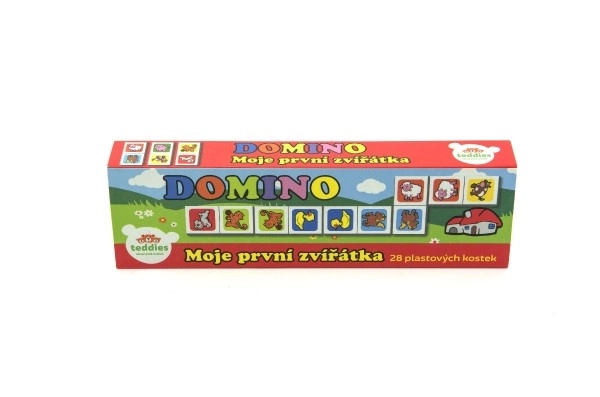 Domino Mine første dyr 28 stk. brætspil i æske 21x6x3cm