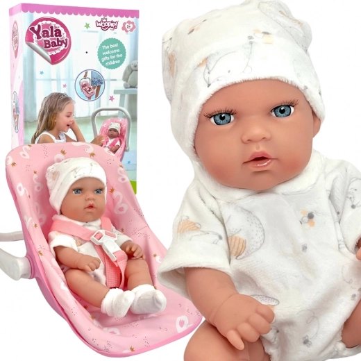 WOOPIE Royal dukke 30,5 cm med lyserød bærestol