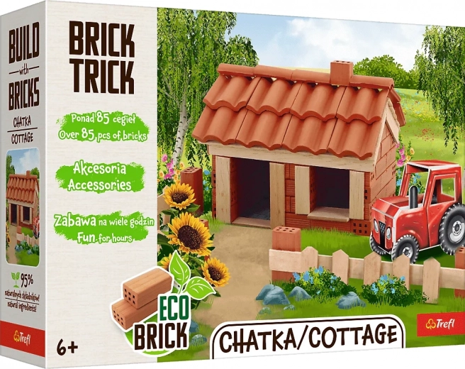 Trefl Brick Trick eco hytte – byggesæt af ægte mini mursten (85 dele)