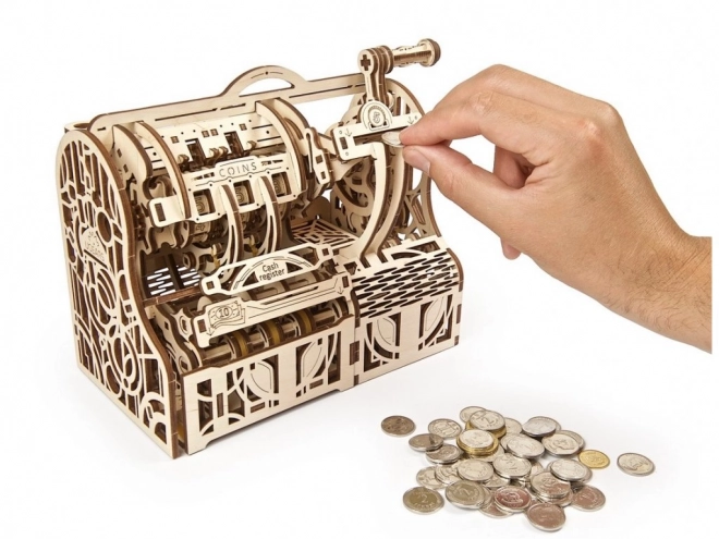 Ugears 3D træ mekanisk puslespil Kasseapparat