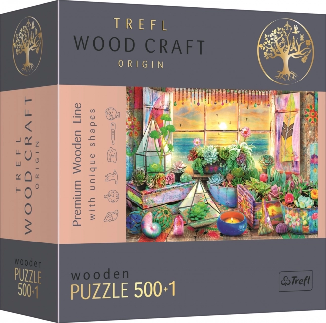 Foldbart puslespil TREFL Wood Craft Origin Strandhus 501 stykker