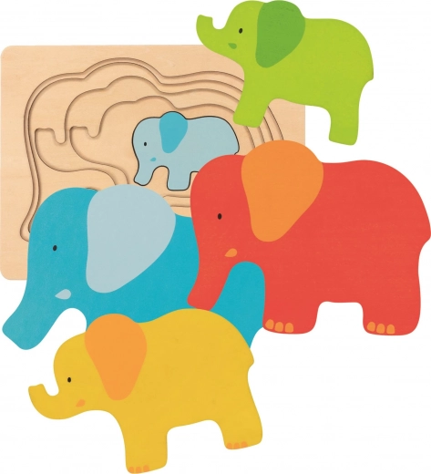 Goki lag-på-lag indsætningspuslespil elefant