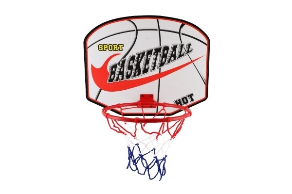 Basketballsæt med træplade og bold