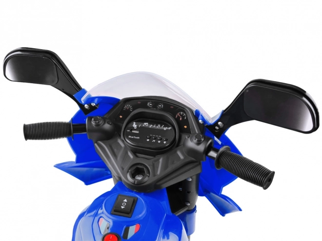 Børne sportsmotorcykel med farverigt LED lys – Blå