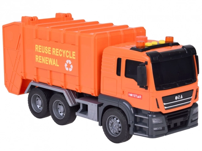 Stor skraldebil med containere, lyde og lys