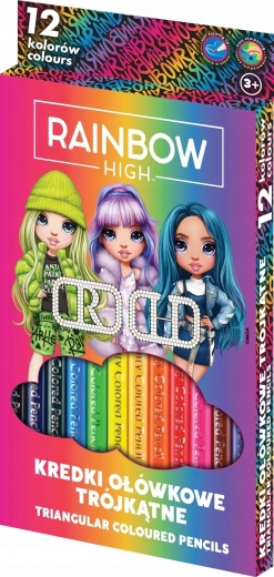 Trekantede farveblyanter 12 stk. ASTRA RAINBOW HIGH