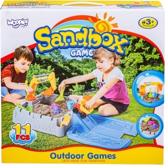 Transportabelt sandkasse WOOPIE Slot med 9 tilbehør