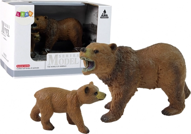 Sæt med 2 figurer – grizzlybjørn med unge