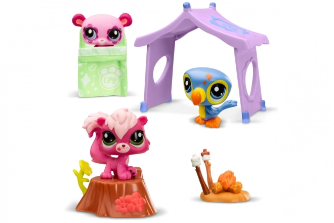 Sæt 3 figurer Littlest Pet Shop Camping