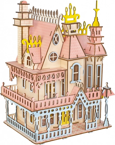 Woodcraft træ 3D-puslespil – storslået villa
