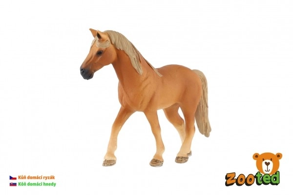 Hest huslig rød plastik 13cm i pose