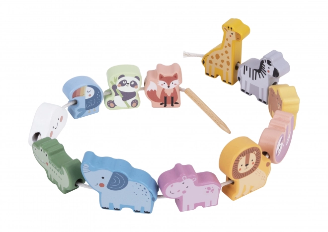 WOOPIE GREEN træ navlesæt ZOO Montessori 13 dele