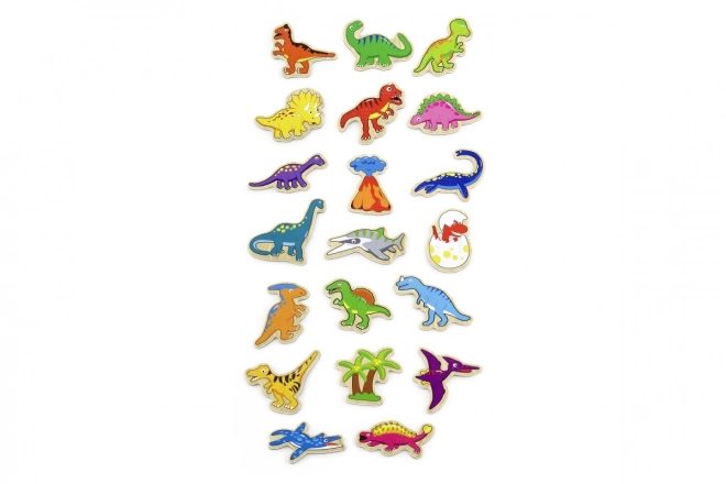 Træmagneter 20 stk - dinosaurer