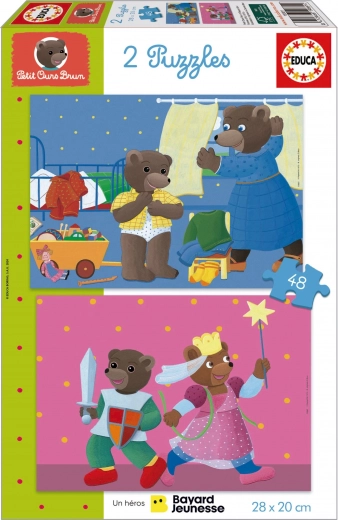 Puslespil Petit Lille Bjørn 2x48 brikker