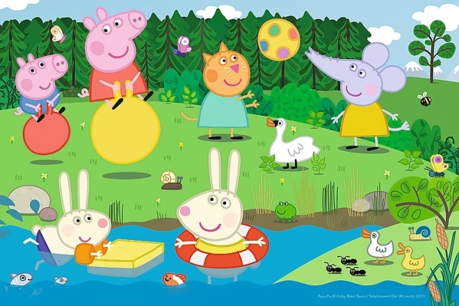 Puslespil Grisling Peppa/Peppa Pig Feriesjov 33x22cm 60 brikker i æske 21x14x4cm