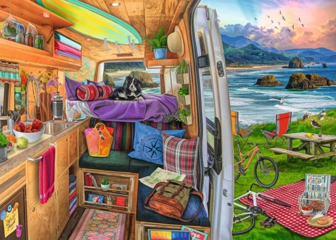 RAVENSBURGER puslespil udsigt fra campingvogn XXL 500 brikker