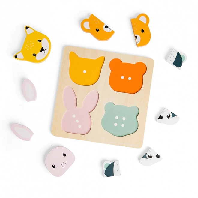 Træ-inlægningspuslespil med tælling Bigjigs Toys