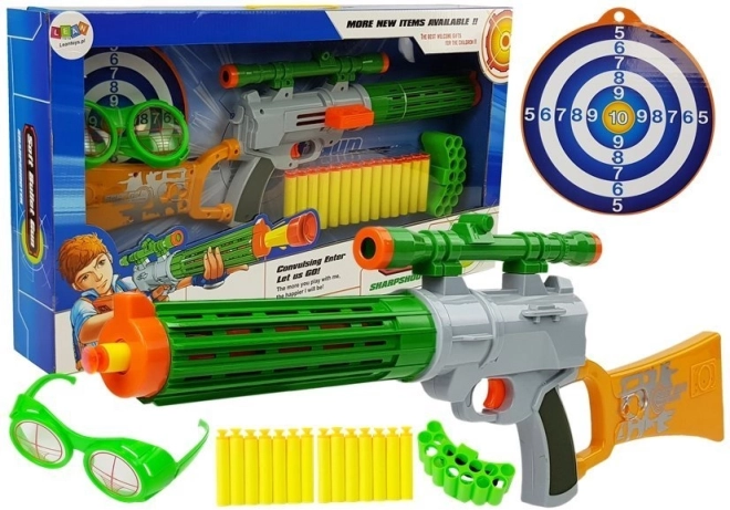Skumpistol med skjold grå