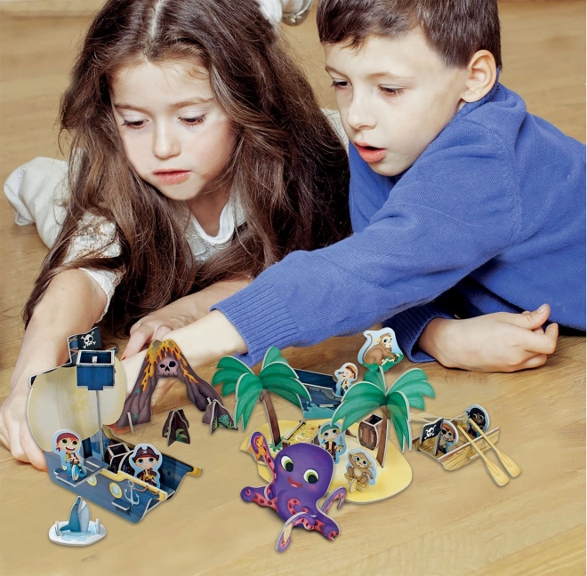 EDUCA 3D puslespil Piratø 68 brikker