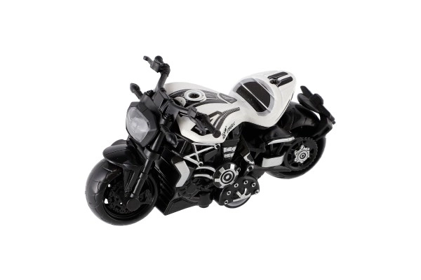 Motorcykel metal/plast 10 cm til tilbagespænding mix farver