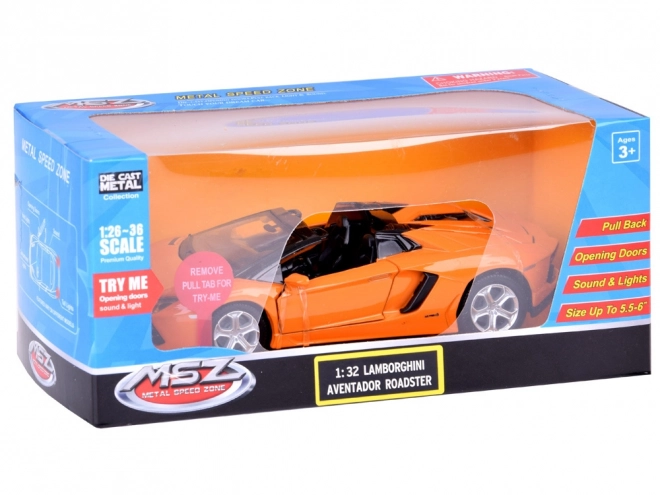Metalmodelbil Lamborghini Aventador Roadster 1:32 interaktiv
