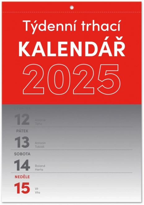 NOTIQUE Vægkalender Aftablet ugentligt 2025, A5