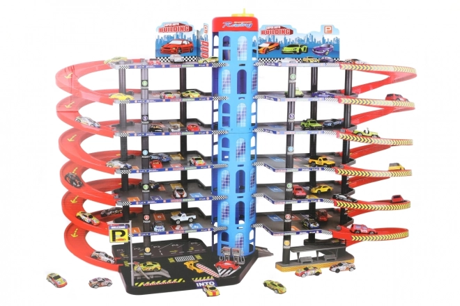 Garage med legetøjsbiler