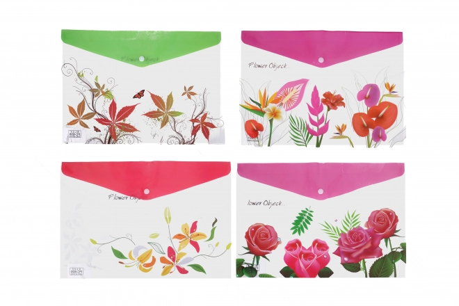 Mappe med tryk Blomst 26x36 cm