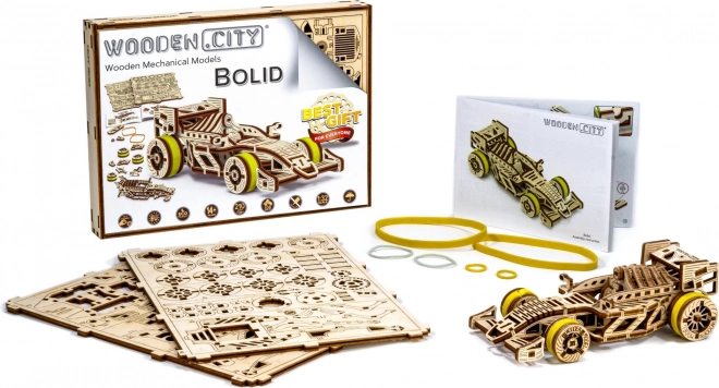 WOODEN CITY 3D puslespil Racerbil Bolid 108 dele