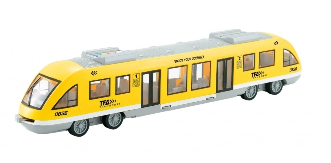 Tramvogn med svinghjul gul 1:16