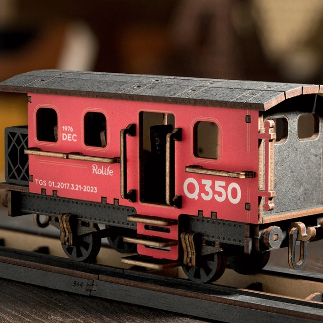 3D Træ-Puslespil Vintage Damplokomotiv
