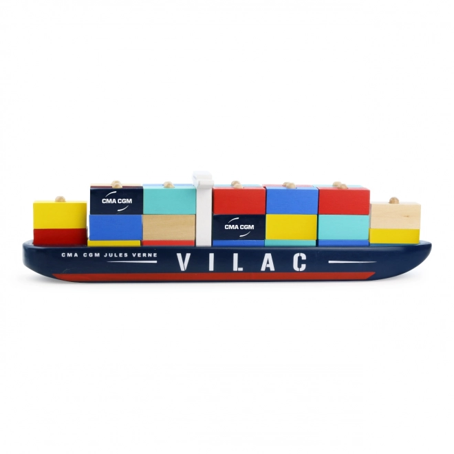 Vilac Træpuslespil container-skib CMA CGM Jules Verne