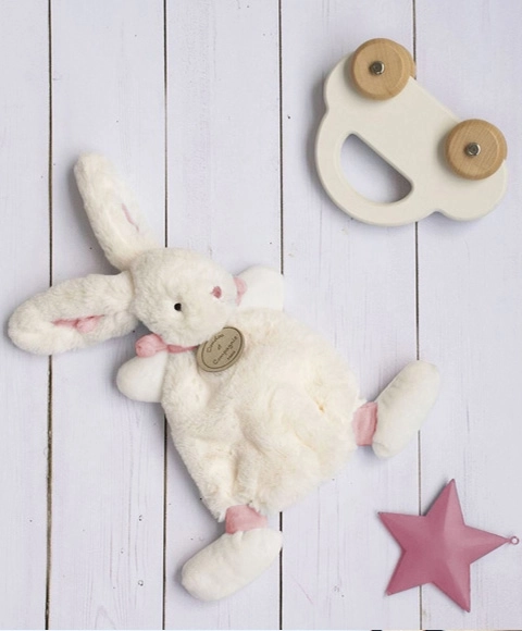 Doudou gaveæske - blød kanin rosa