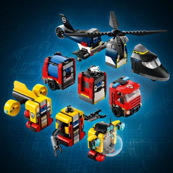 LEGOae City 60462 Remix: Helikopter, Brandbil og Ubåd