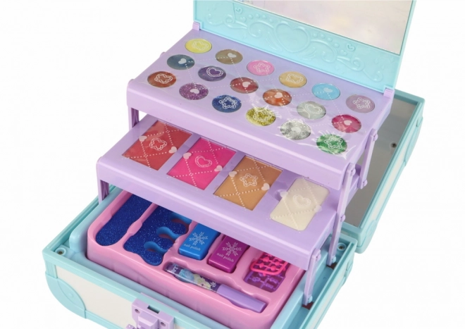 Kosmetiksæt Kosmetik Makeup Negleproduktion Blå Kiste