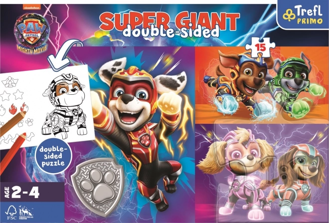 Puslespil KÆMPE dobbeltsidet Fantastisk hold Pote Patruljen/Paw Patrol 15 stykker i kassen. 40x27cm 24m+