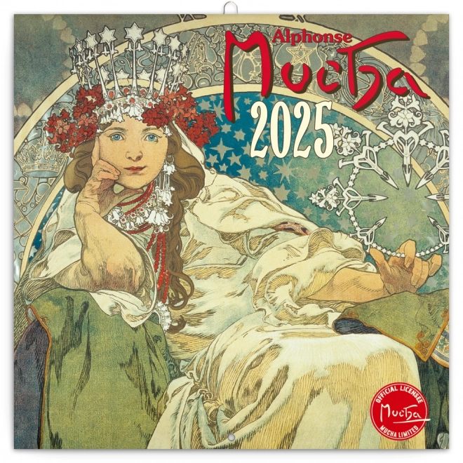 Notekalender Alfons Mucha 2025, 30 × 30 cm