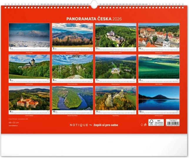 Vægkalender Panoramata Tjekkiet 2026